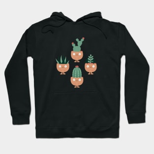 Cute terracotta pots with succulent hairstyles Hoodie